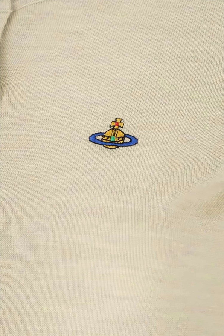 Vivienne Westwood Cropped Knit Cardigan With Wooden Buttons And Emblem
