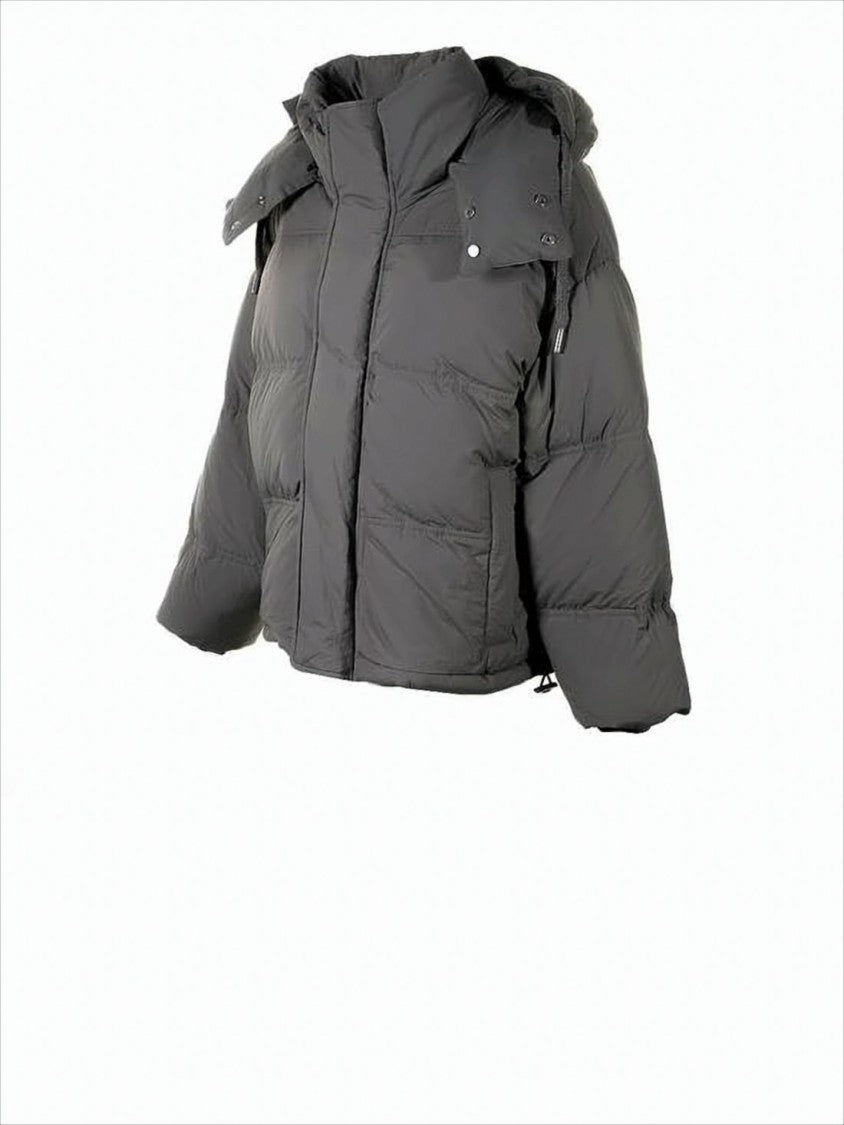 Ami Boxy Cropped Padded Jacket With Detachable Hood