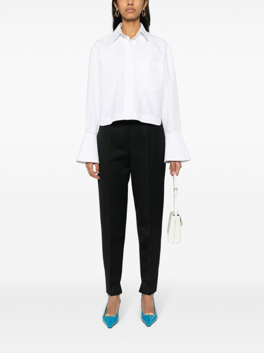 Prada Pressed-Crease Tapered-Leg Trousers