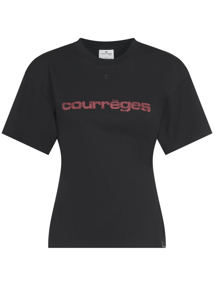 Courrèges Relaxed Fit T-Shirt With Contrasting Logo