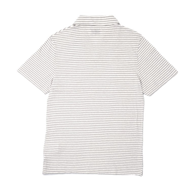 Officine Generale Yarn-Dyed Short-Sleeve Polo With Johnny Collar