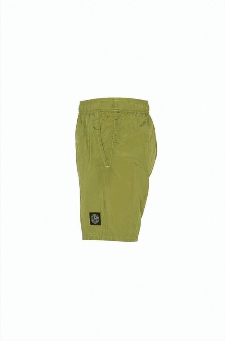 Stone Island Mid-Thigh Length Green Swim Shorts