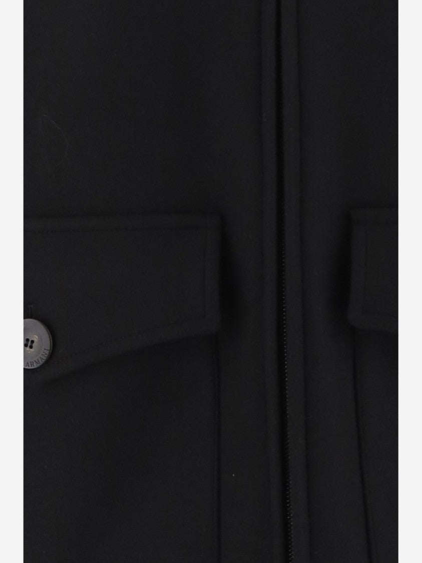 Giorgio Armani Black Wool And Cashmere Coat