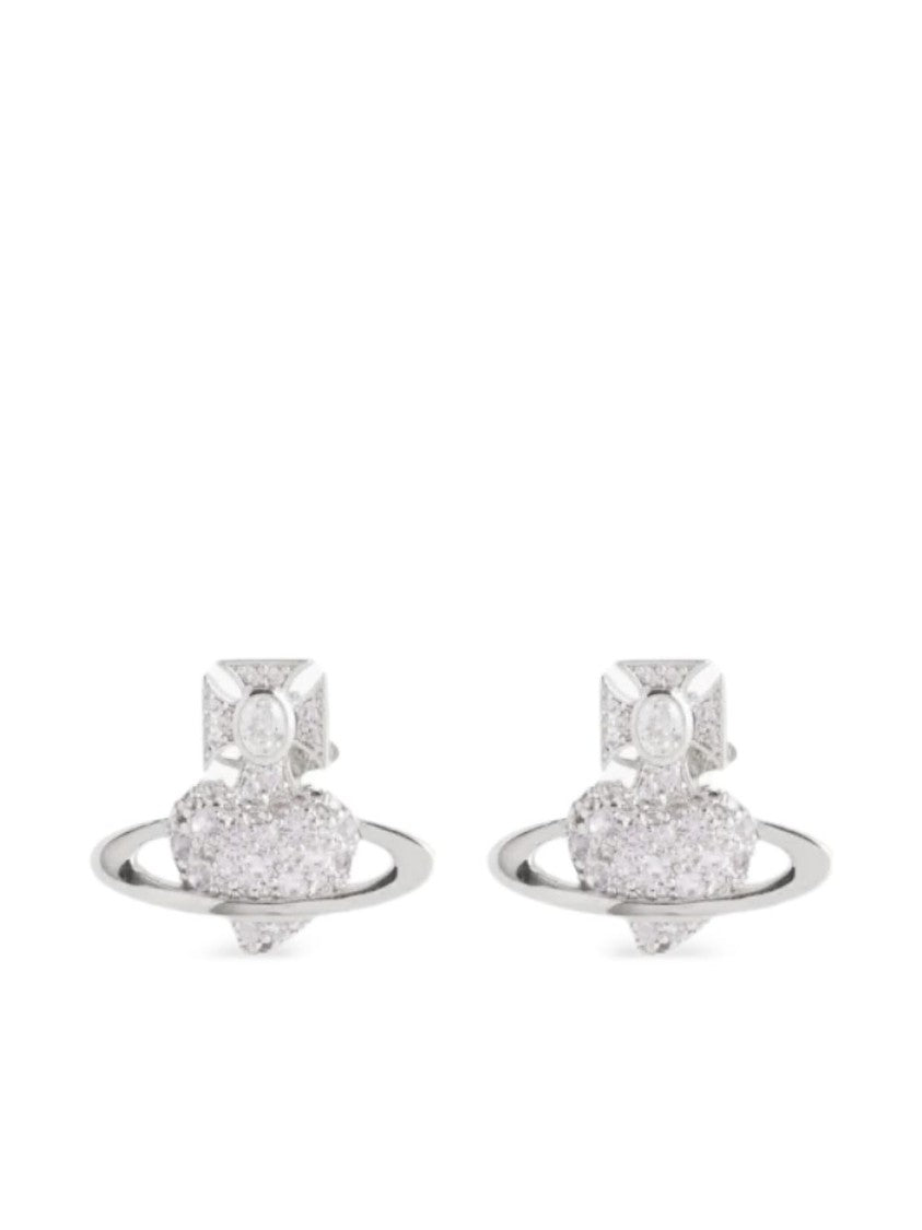 Vivienne Westwood Celestial Orb Design Stud Earrings With Sparkling Crystals