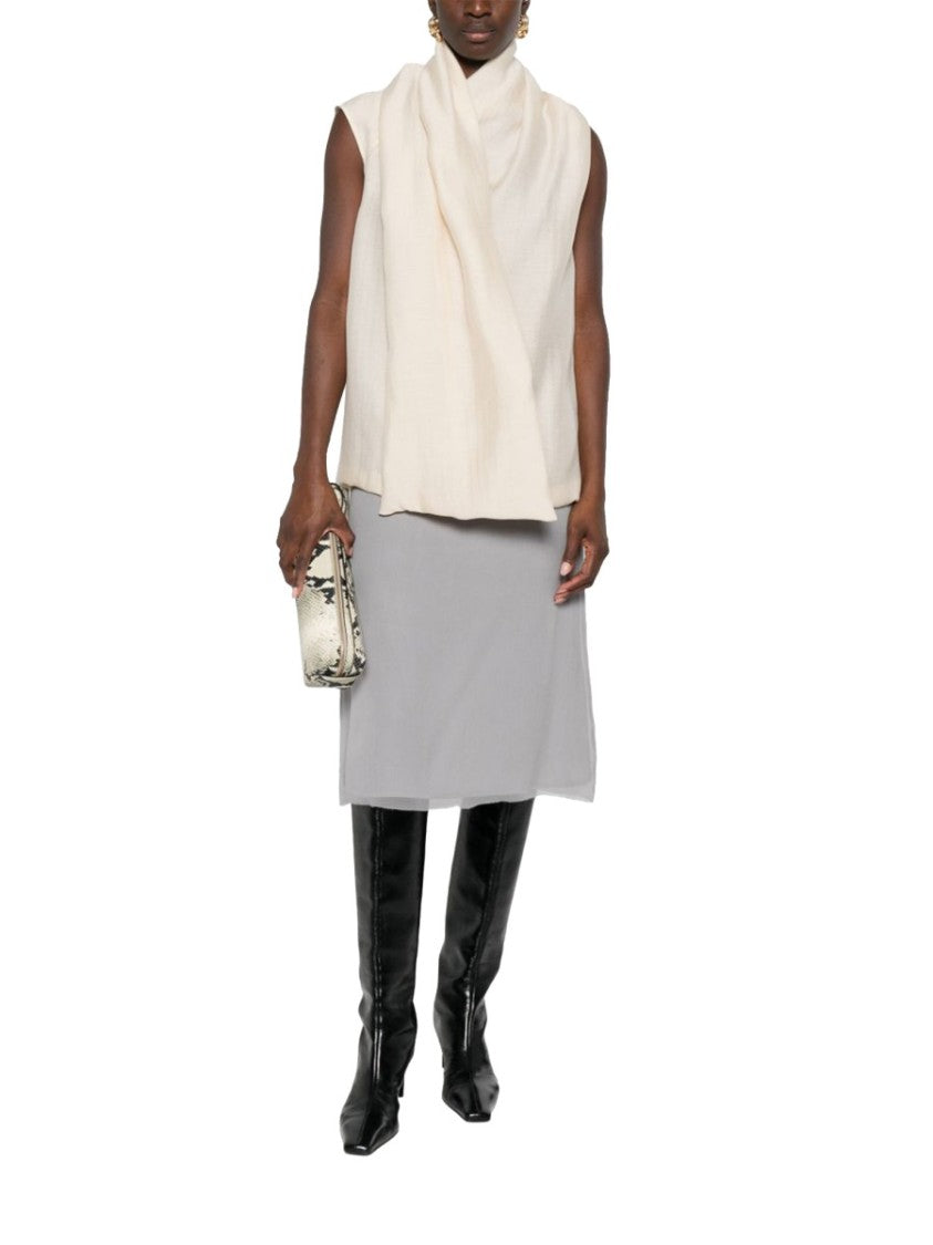 Totême Sleeveless Blouse With Draped Scarf Detail