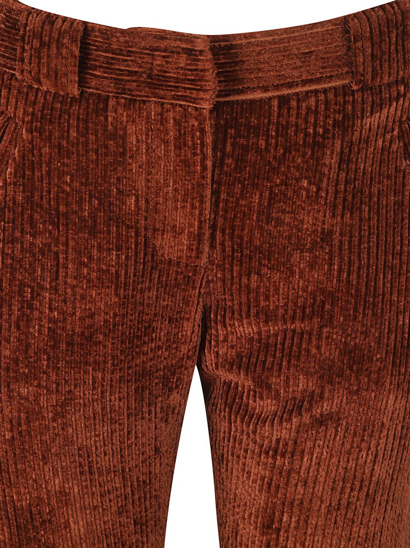 Alberta Ferretti Straight-Leg Trousers In Textured Ribbed Fabric