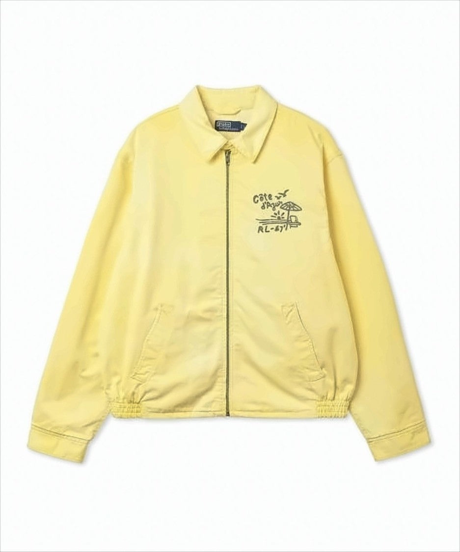 Polo Ralph Lauren Lightweight Yellow Cotton Jacket With Vintage Graphics