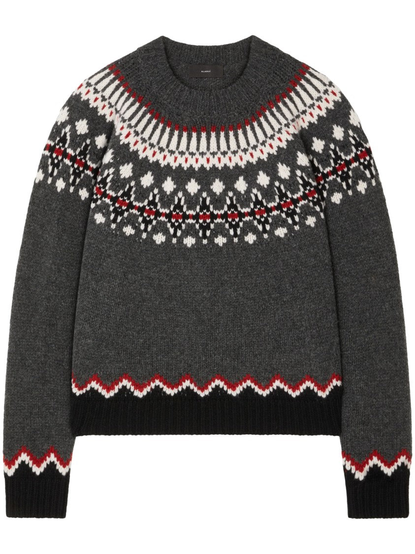 Alanui Fair Isle Knit Sweater With Zigzag Hem
