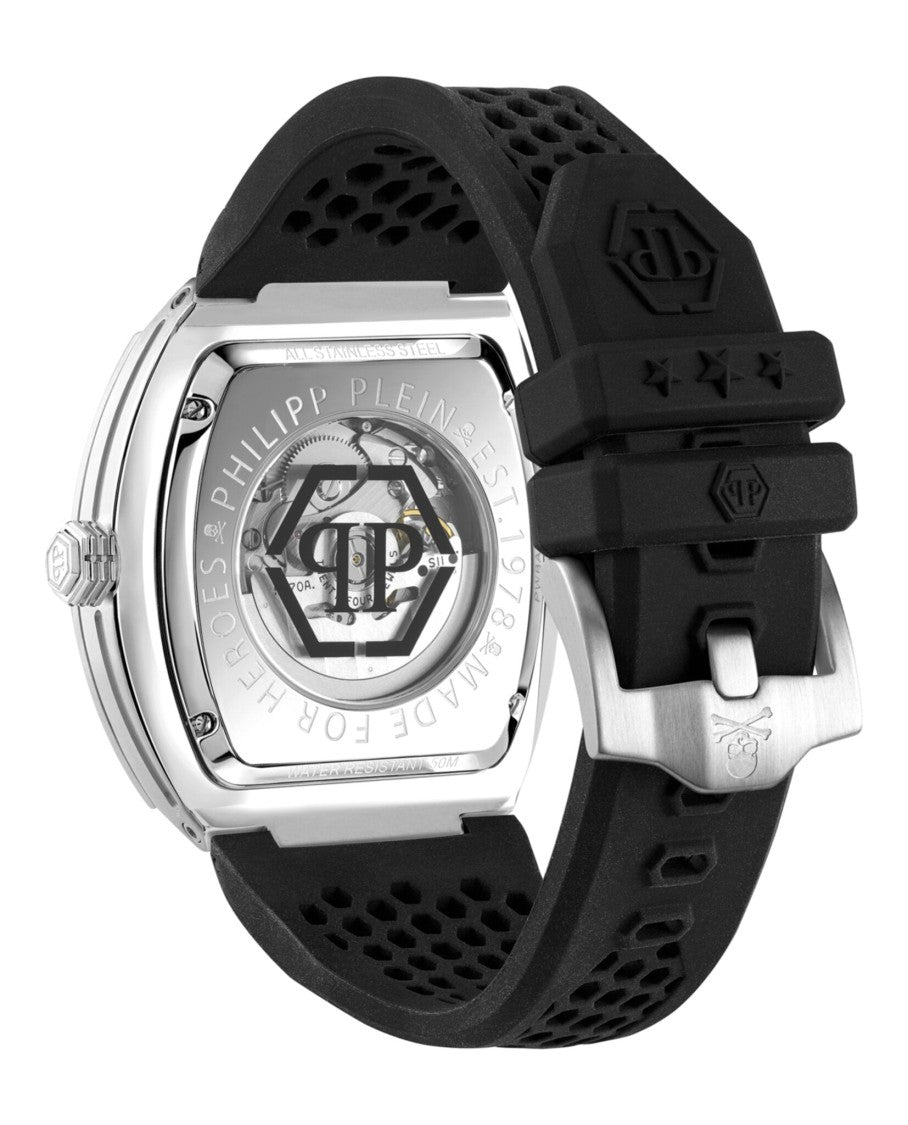 Philipp Plein Skeleton Automatic Watch With Leo Crystal Bezel