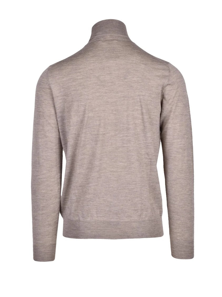 Filippo De Laurentiis Merino Wool Sweater With High Neckline And Ribbed Finish