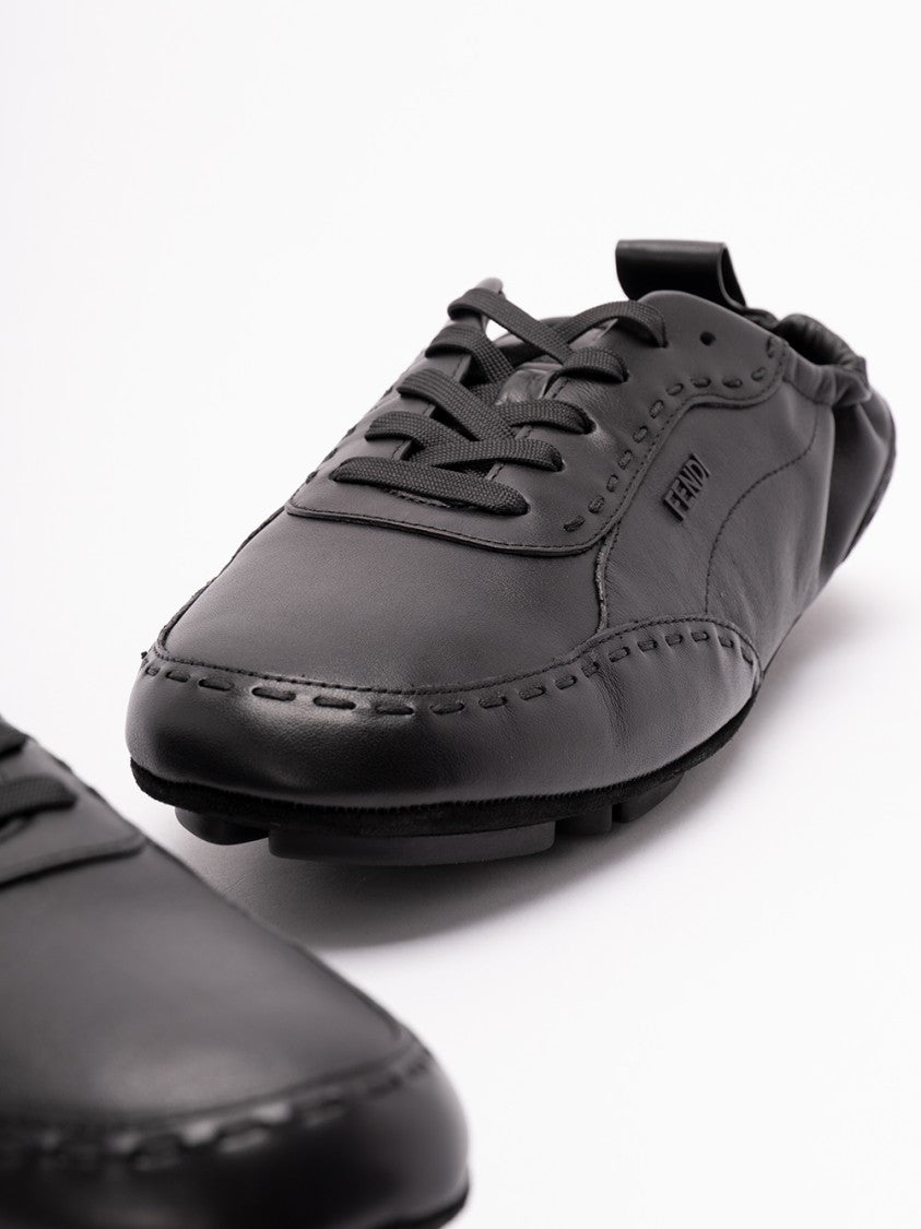 Fendi Calf Leather Sneakers With Subtle Branding