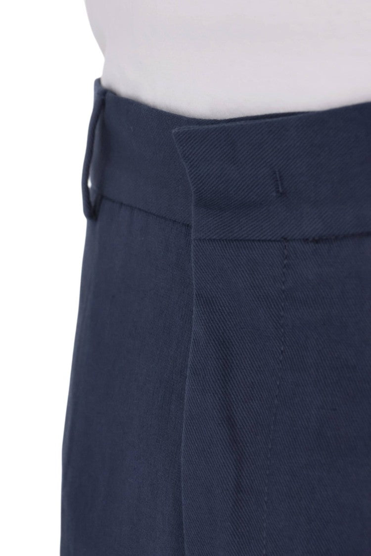 Pt Torino Master Fit Cotton-Linen Trousers