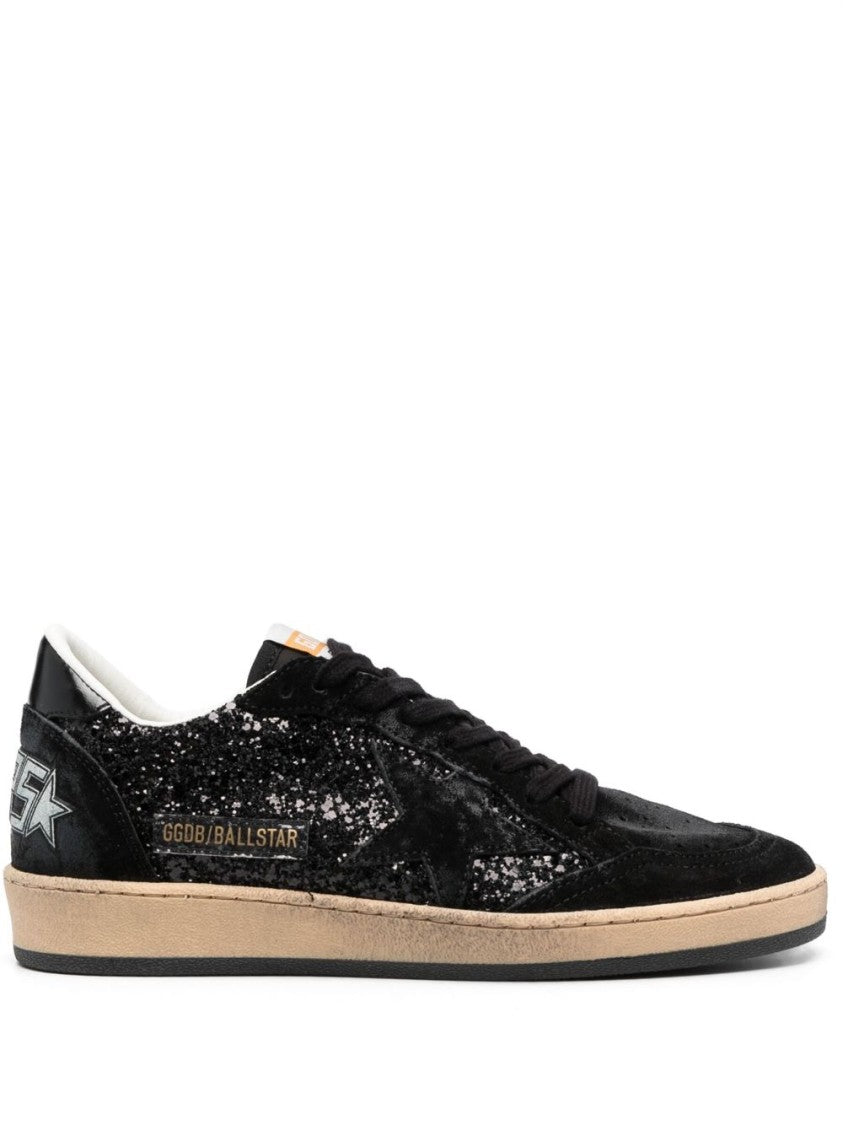 Golden Goose Low-Top Black Sneakers With Glittery Finish