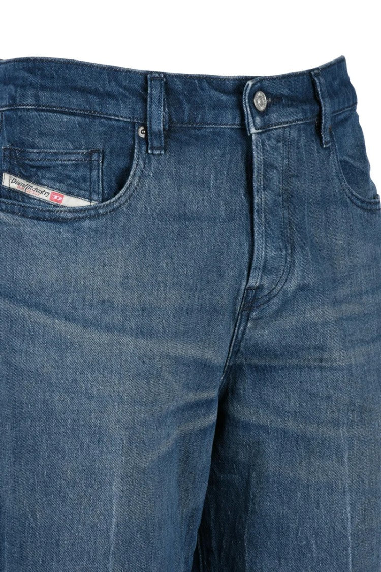 Diesel Blue D-Viker Regular Fit Cotton Elastane Jeans