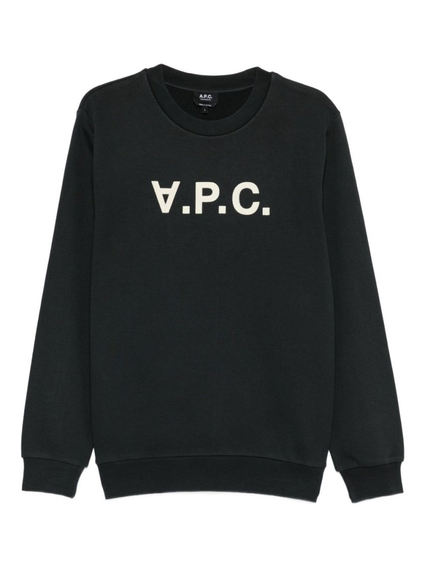 A.P.C. Black Minimalist Logo Cotton Sweatshirt