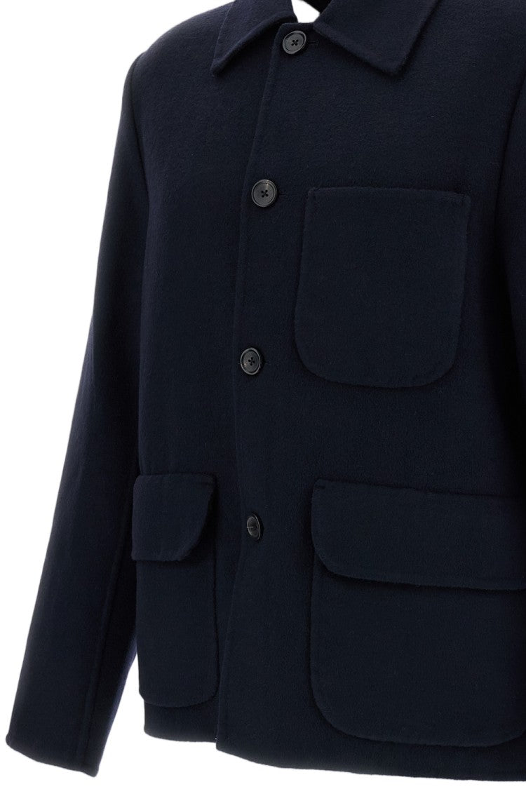 Paul Smith Blue Black Wool Twill Chore Jacket