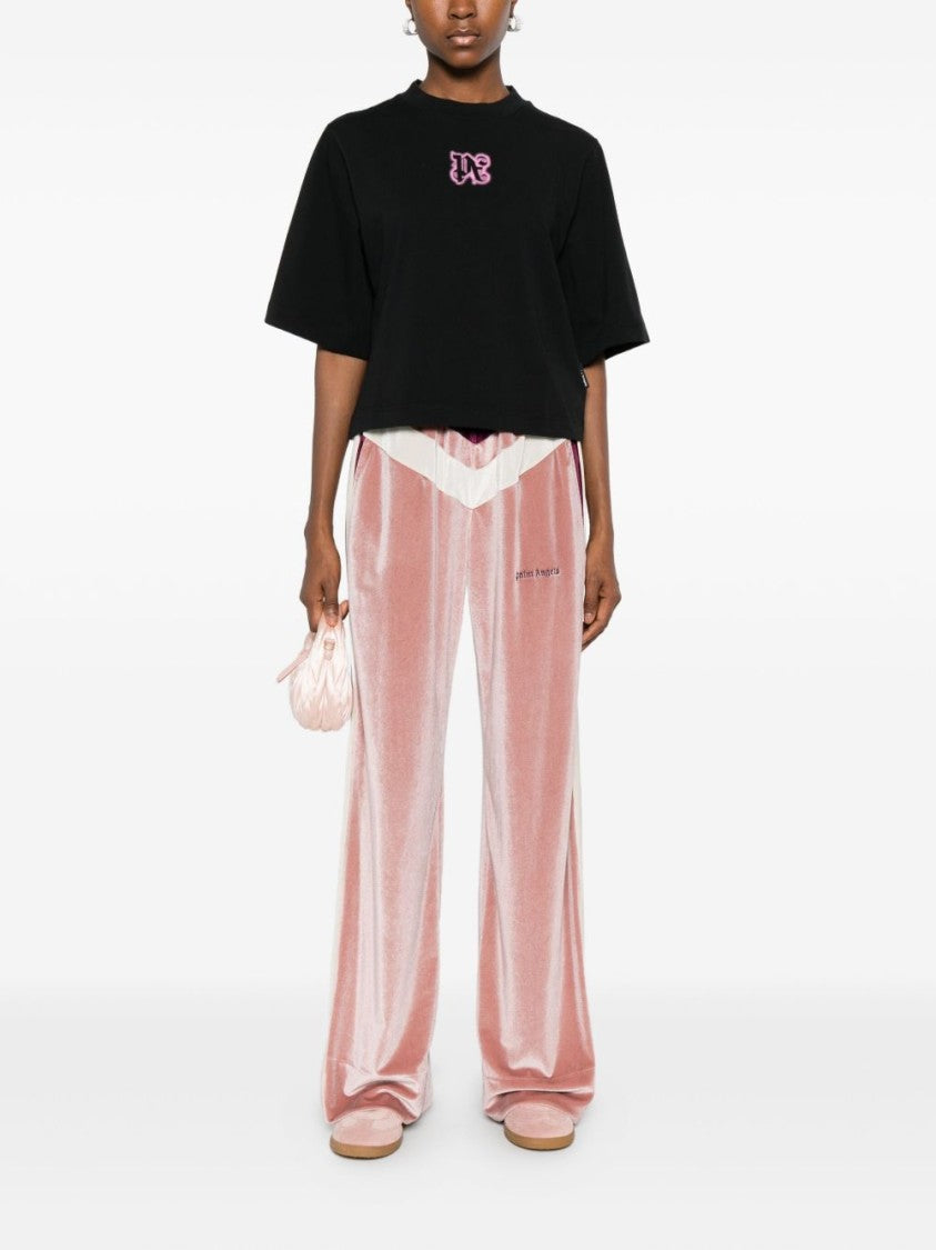 Palm Angels Cropped Black T-Shirt