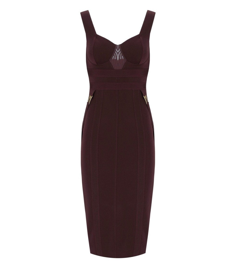Elisabetta Franchi Merlot Bustier Sheath Dress