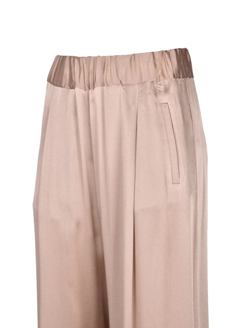 Semi Couture Palazzo Pants Acetate Silk - Beige