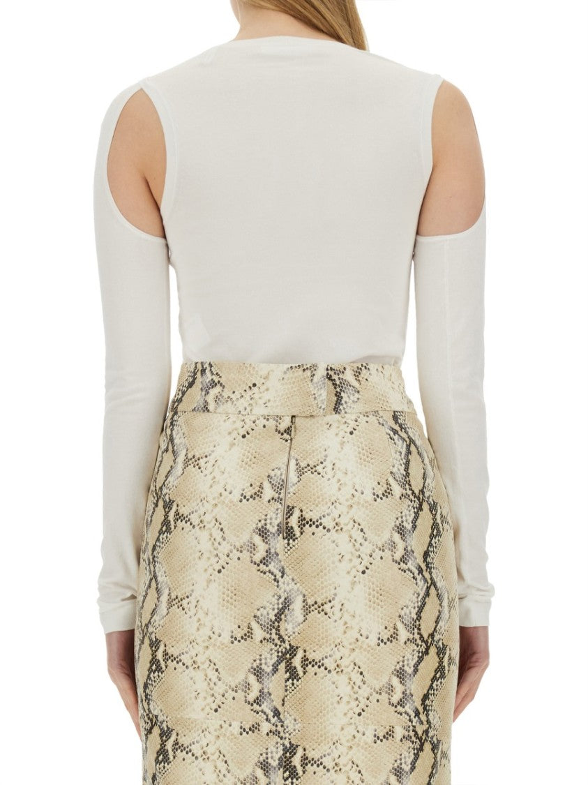 Helmut Lang Long-Sleeved Cut-Out Top With Edgy Silhouette