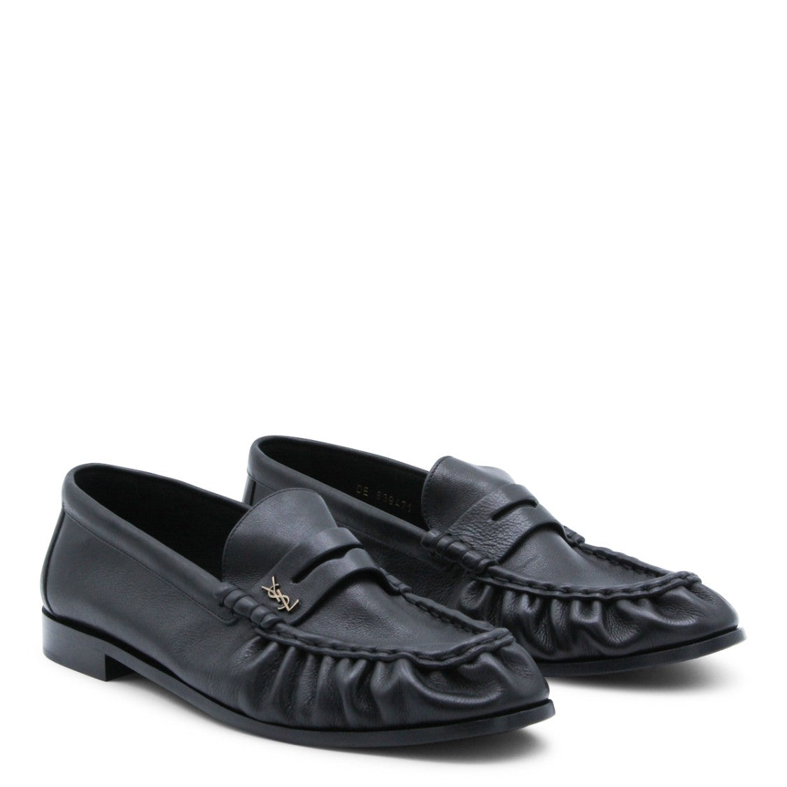 Saint Laurent Black Hand-Stitched Leather Loafers