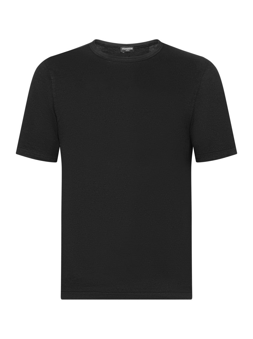 Franzese Collection Black Handmade Irish Linen T-Shirt