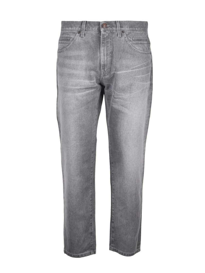 Dolce & Gabbana Light Grey Structured Fit Cotton Jeans