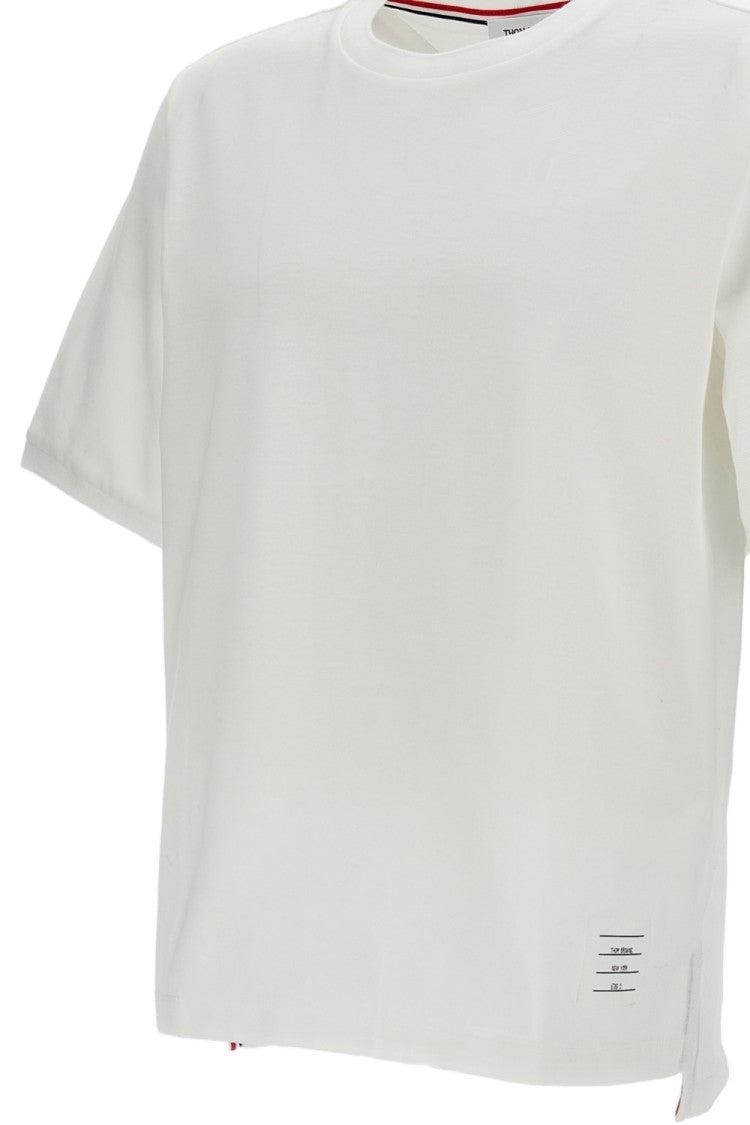 Thom Browne Ottoman Stitch 4-Bar T-Shirt With Grosgrain Details