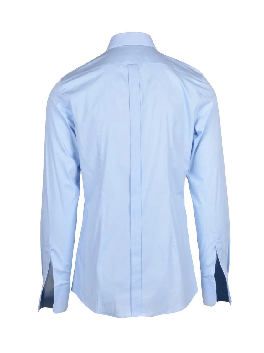 Dolce & Gabbana Light Blue Tailored Stretch Cotton Shirt