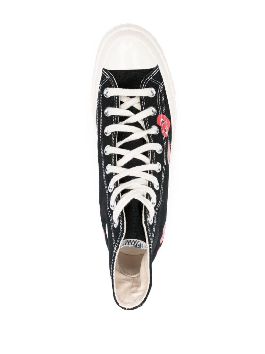 Comme Des Garçons High-Top Sneakers With Playful Heart Accents