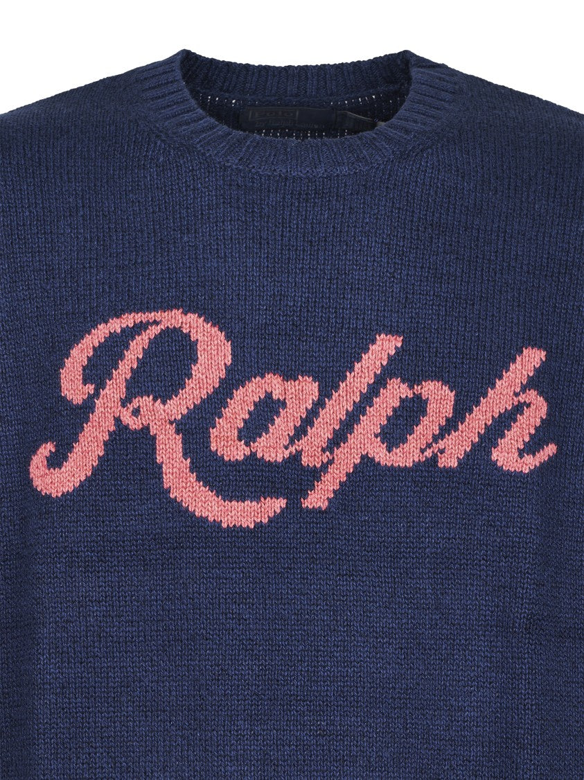 Polo Ralph Lauren Knitted Pullover Sweater With Contrasting Script Detail
