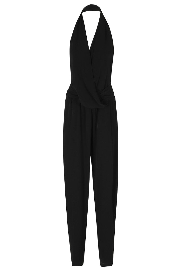 The Andamane Black Astra Open-Back Deep V-Neck Jumpsuit
