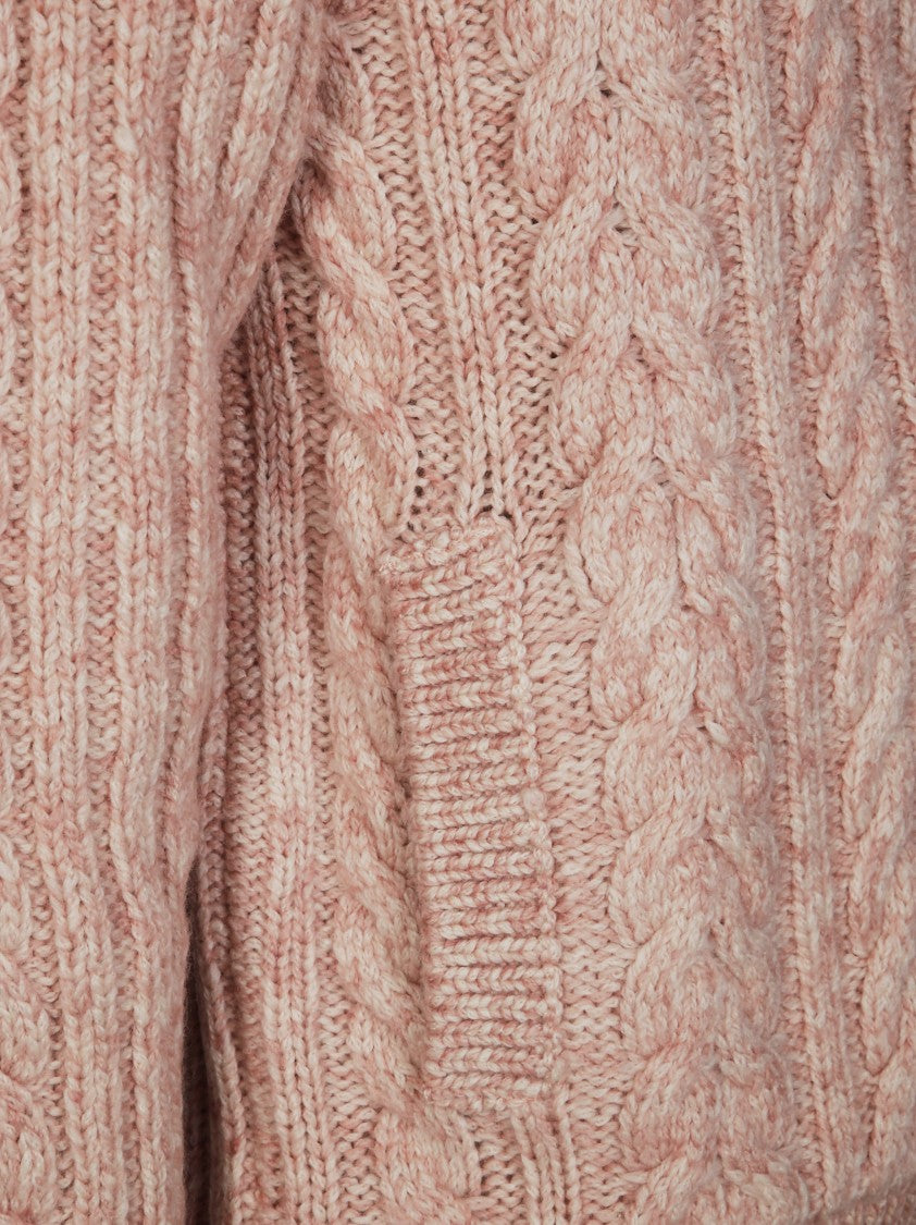 Herno Textured Knit Cardigan With Full Zipper And High Collar