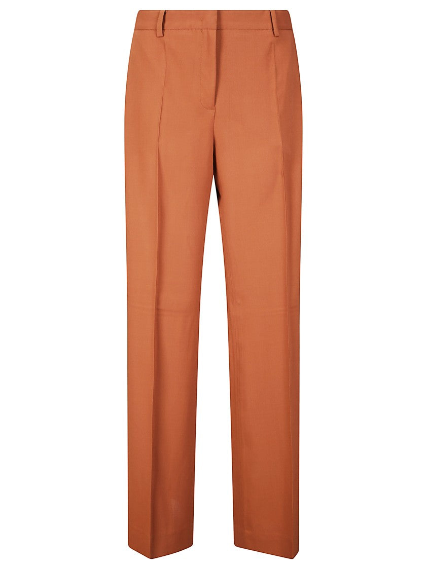 Alberto Biani Straight-Leg Stretch Viscose Trousers With Hook Closure