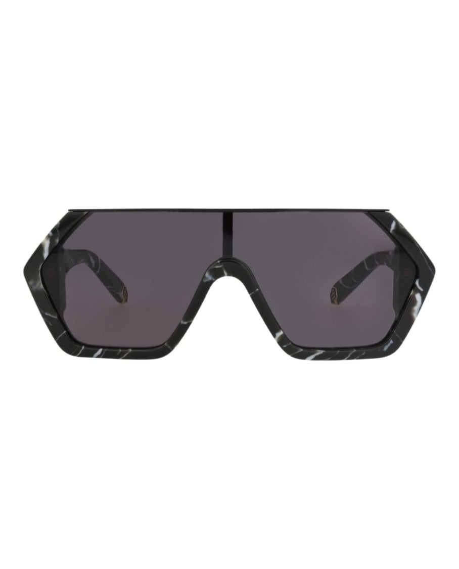 Philipp Plein Shield-Frame Acetate Sunglasses With Gold-Tone Branding