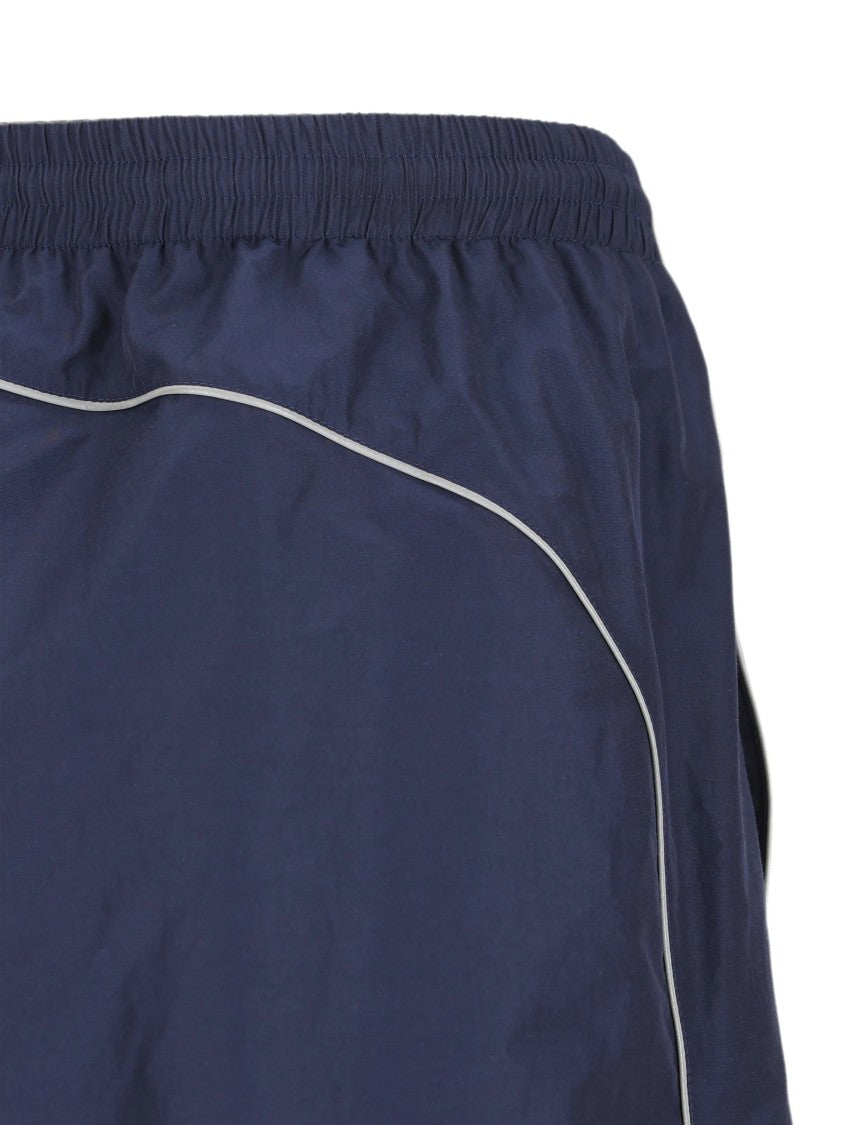 Balenciaga Wide-Leg Track Pants With Elastic Waistband And Subtle Piping