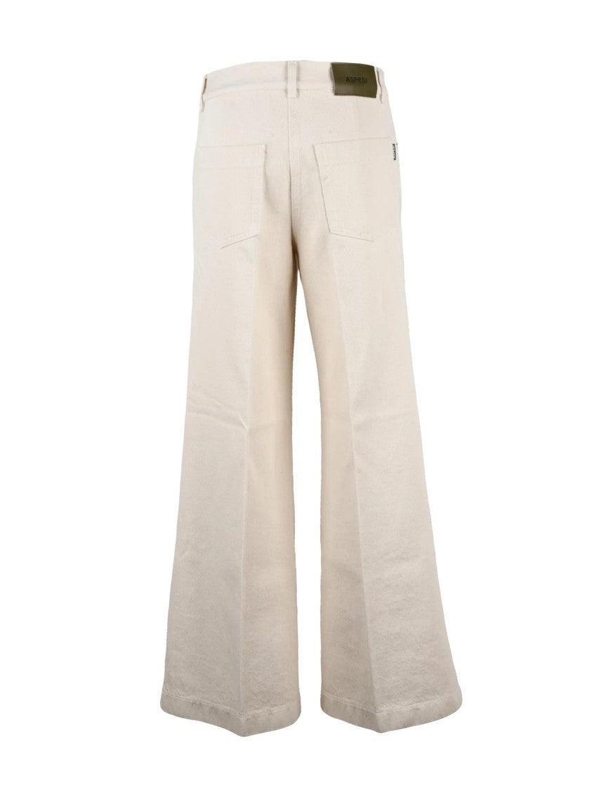 Aspesi Wide Leg Cotton Jeans With Modern Silhouette