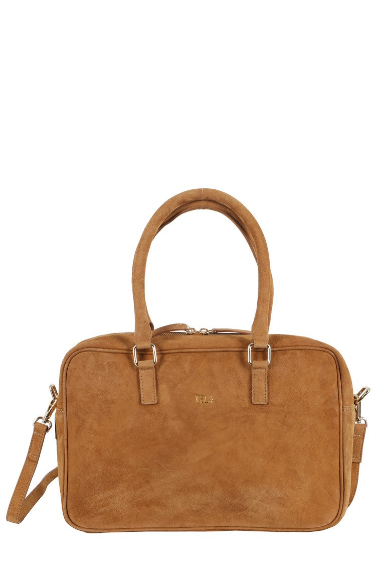 Tela Thames Canvas Briefcase With Suede Accents