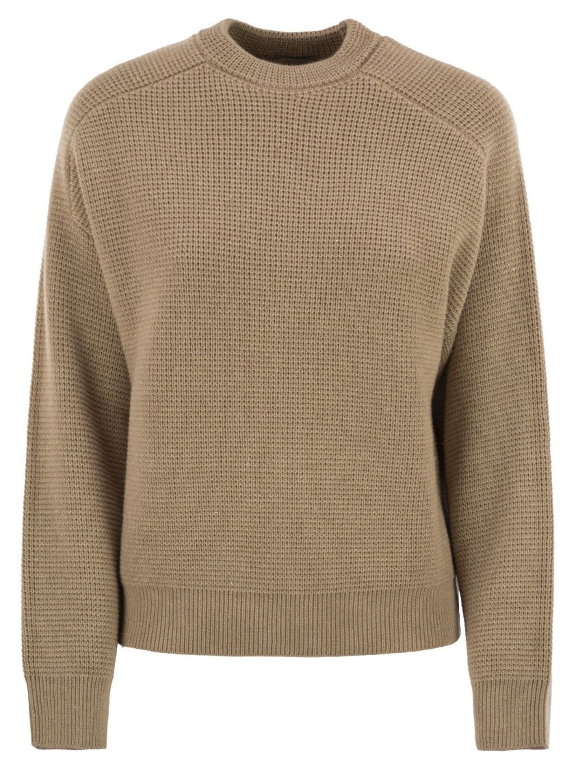 Peserico Crew Neck Jumper In Virgin Wool, Silk