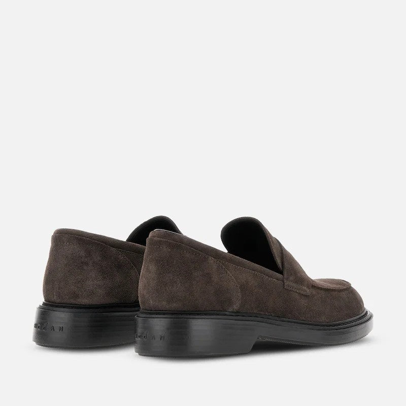 Hogan Brown Suede Penny Loafers