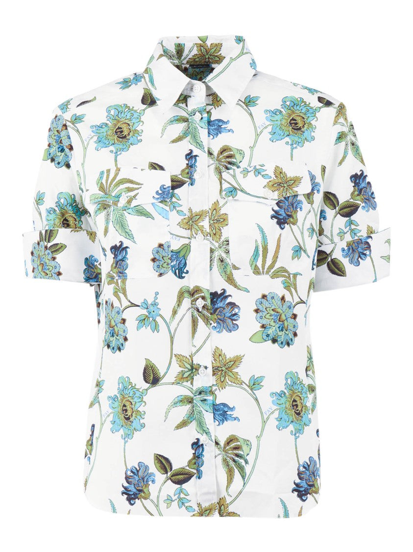 Fay Floral Print Short Sleeve Casual Shirt