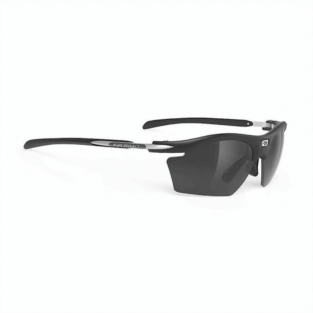 Rudy Project Wraparound Black Sunglasses With Semi-Rimless Frame