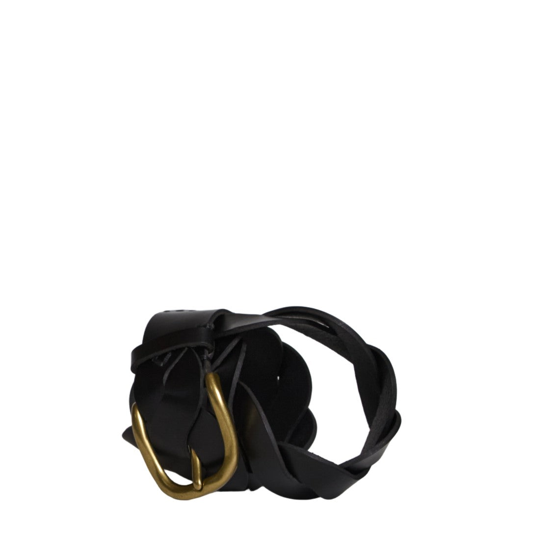 Isabel Marant Braided Leather Belt With Gold-Tone Buckle