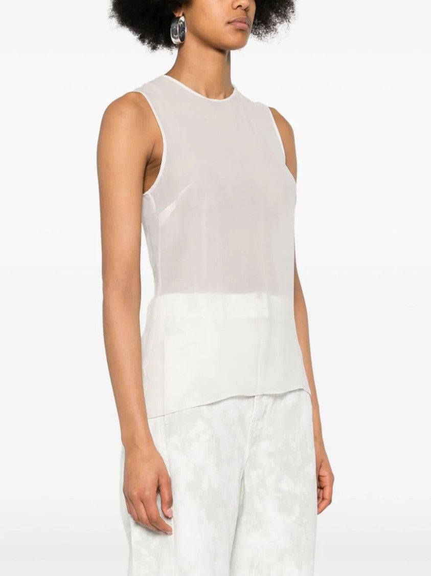 Ami Semi-Sheer Silk Top