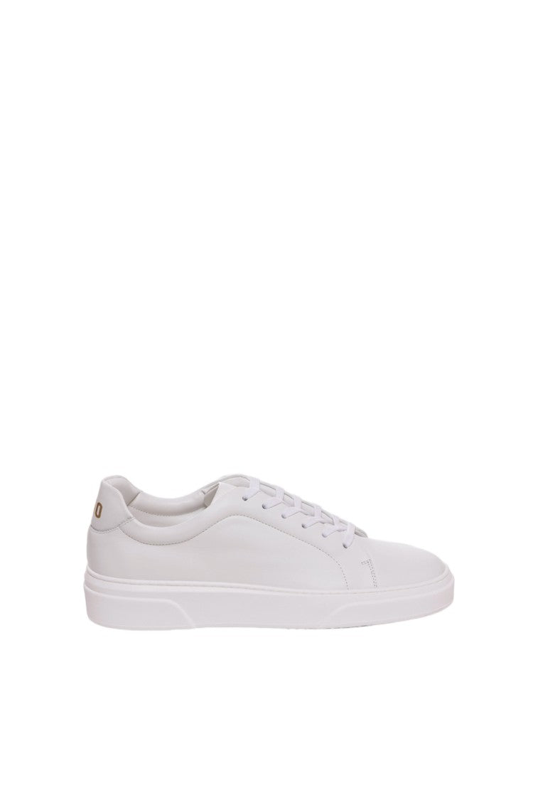 Pantofola D'oro White Calf Leather Padded Collar Sneakers