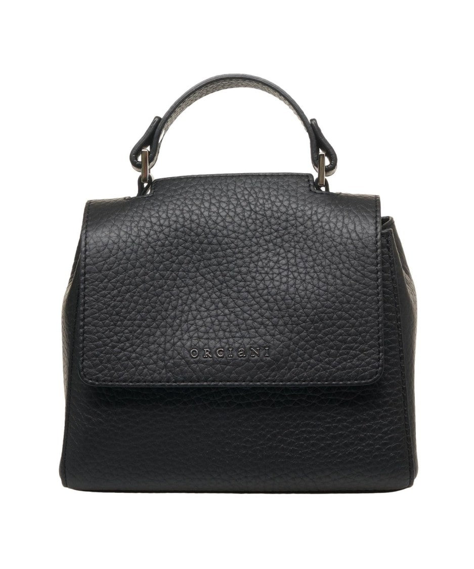Orciani Black 'Sveva Soft Mini' Leather Handbag