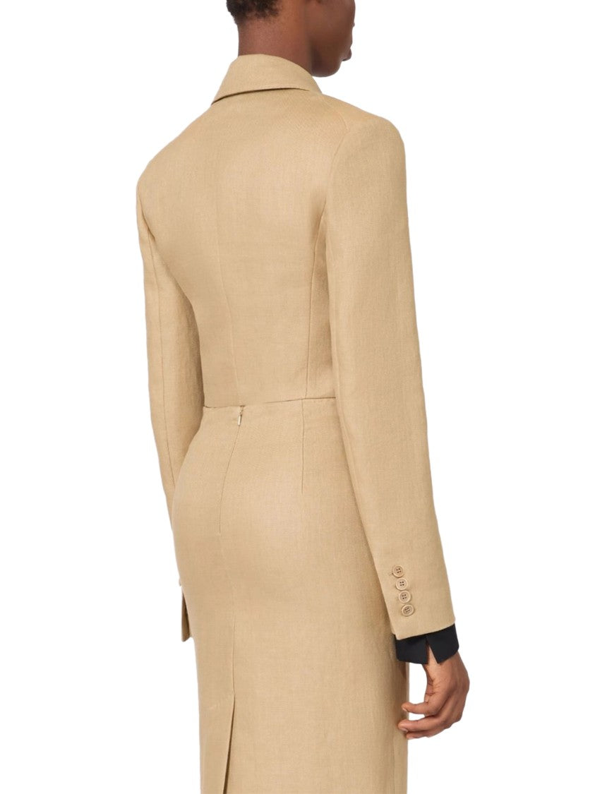 Max Mara Cropped Linen Jacket With Tailored Fit