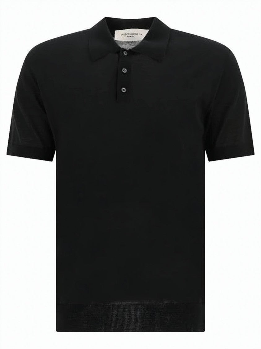 Golden Goose Short-Sleeve Polo Shirt With Metallic Star
