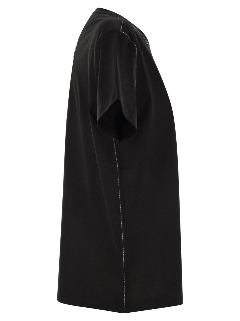Fabiana Filippi Jersey T-Shirt With Diamond Thread Detailing