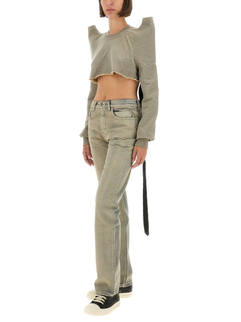 Drkshdw By Rick Owens "Cropped Tecsweat" Sweatshirt